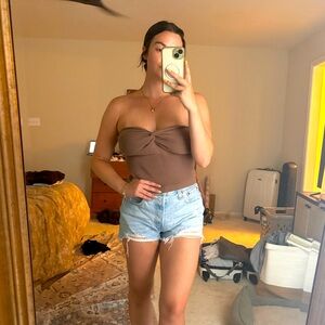 strapless knit top